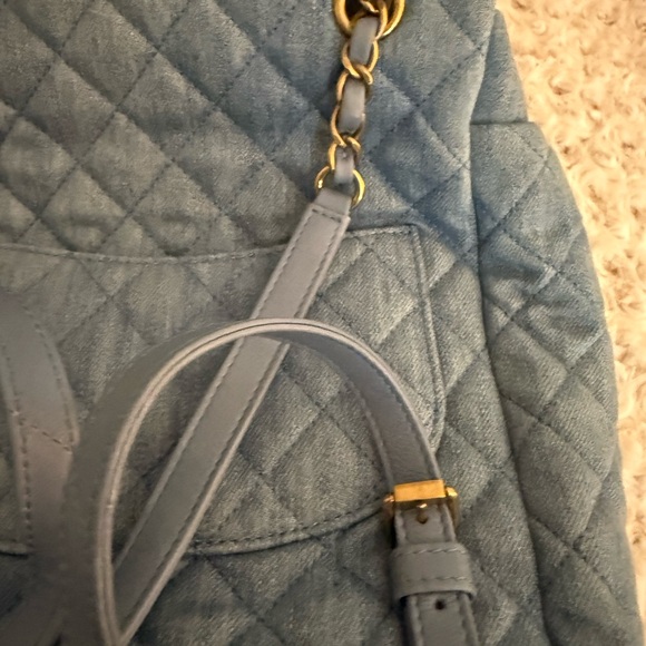 CHANEL Light Blue Quilted Backpack - Picture 11 of 16